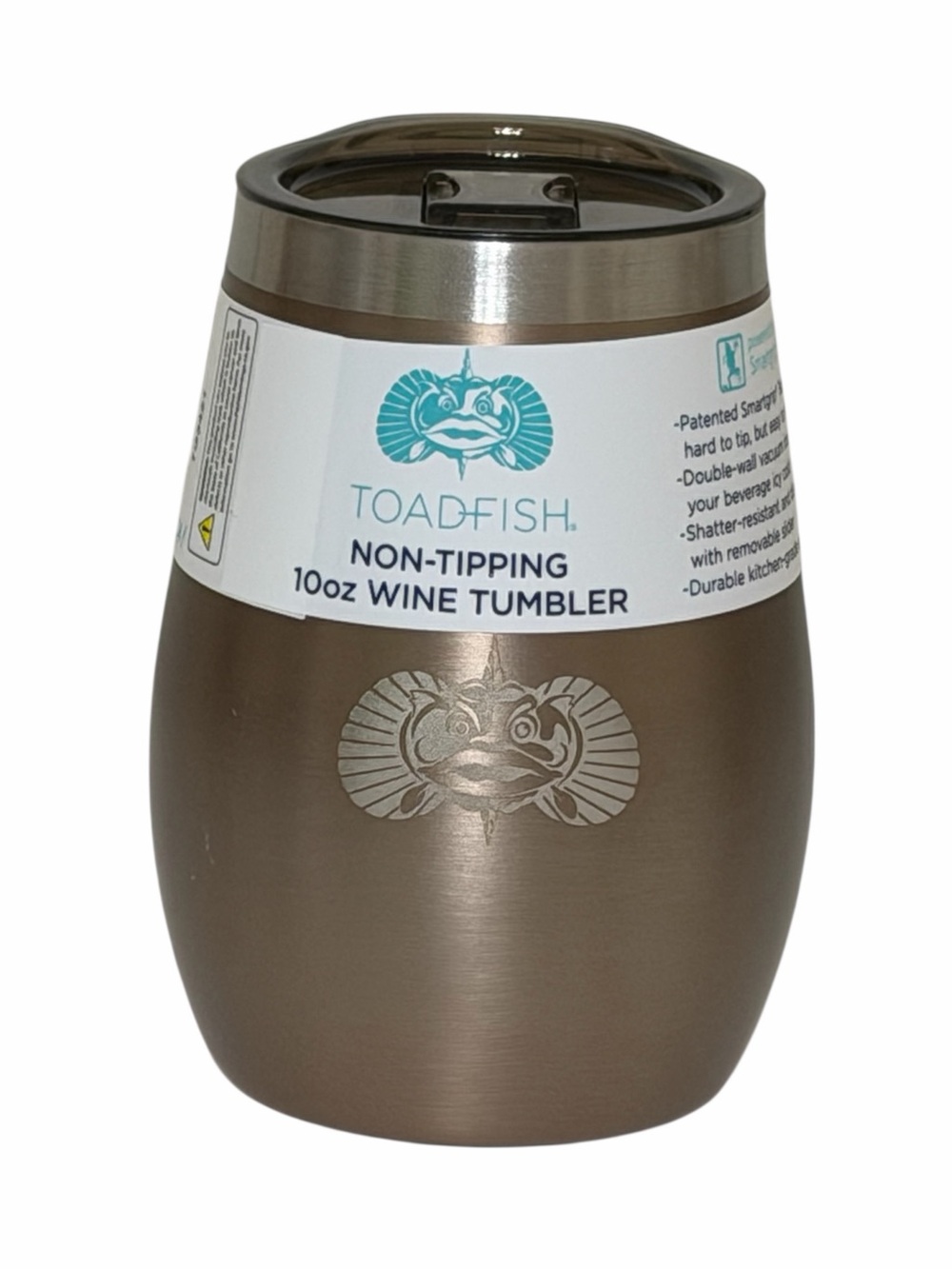 New Toadfish Graphite-colored Non-Tipping 10oz Wine Tumbler